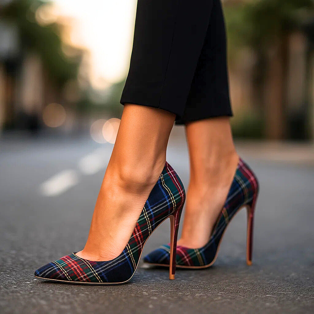 PAISLEY RAE PLAID HEELS