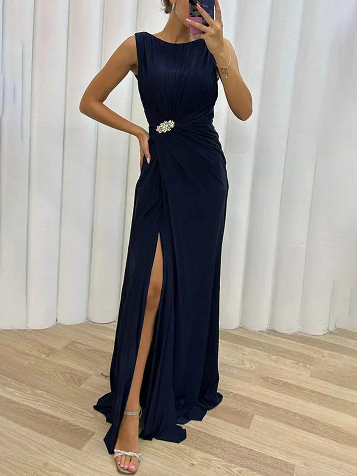 Yael™ | Elegant High Collar Dress