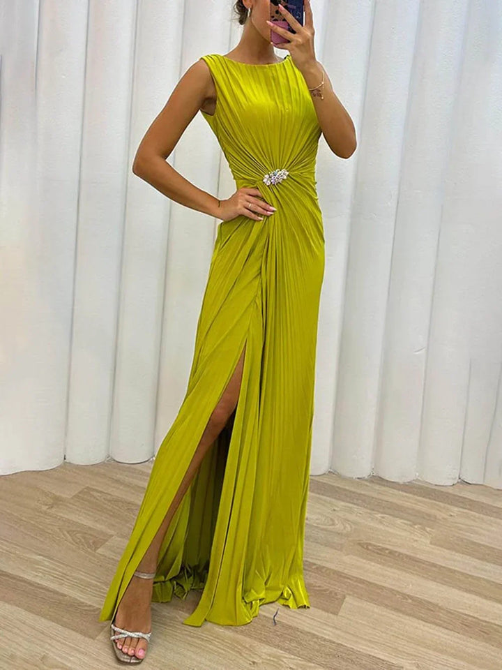 Yael™ | Elegant High Collar Dress