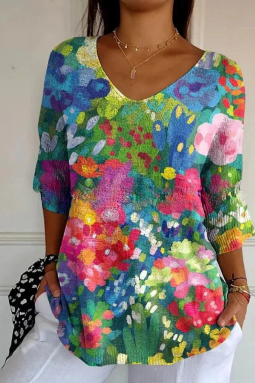 Brooke | Printed V-Neck Top