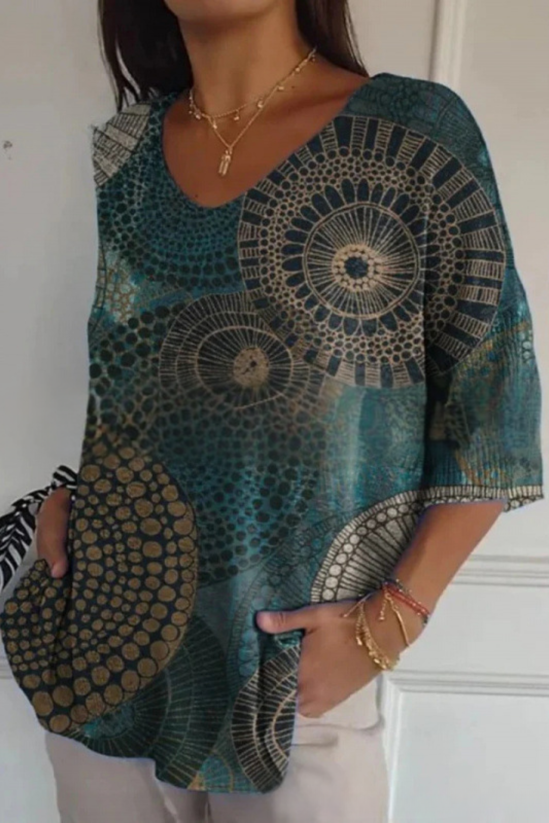 Brooke | Printed V-Neck Top