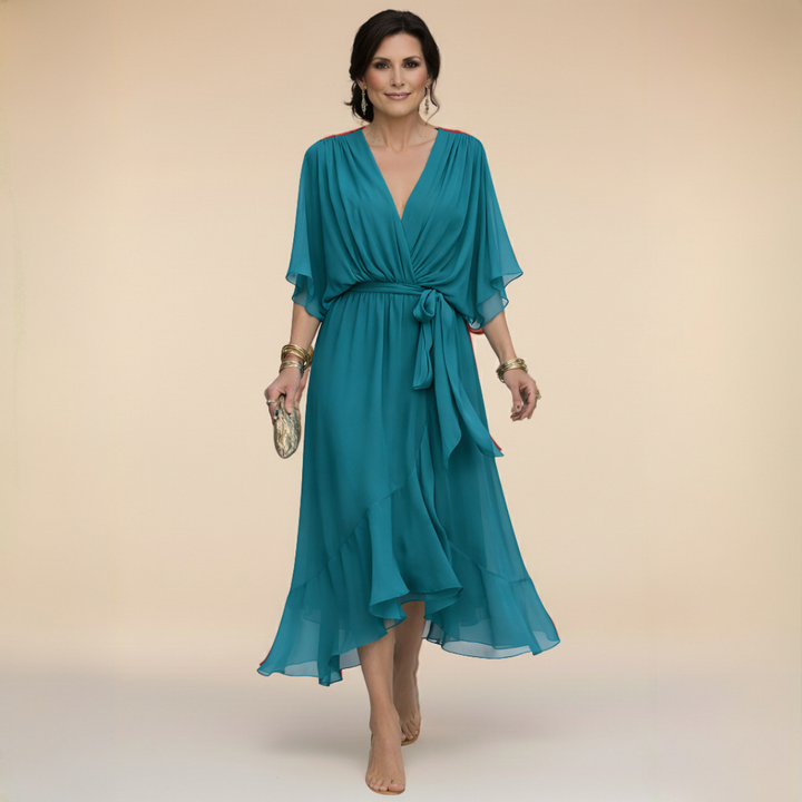 Sfumato | Chiffon Dress with V-Neck