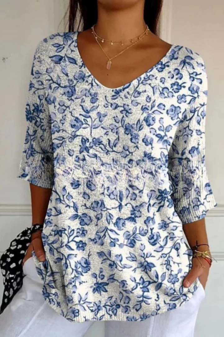 Brooke | Printed V-Neck Top