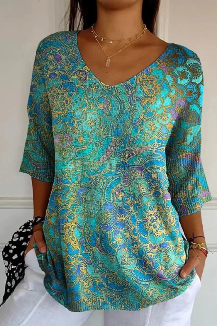 Brooke | Printed V-Neck Top