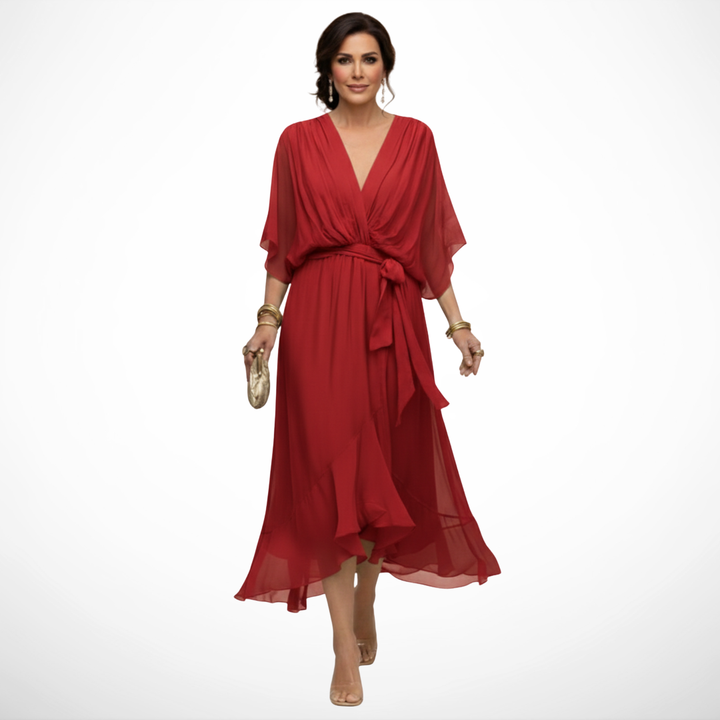 Sfumato | Chiffon Dress with V-Neck