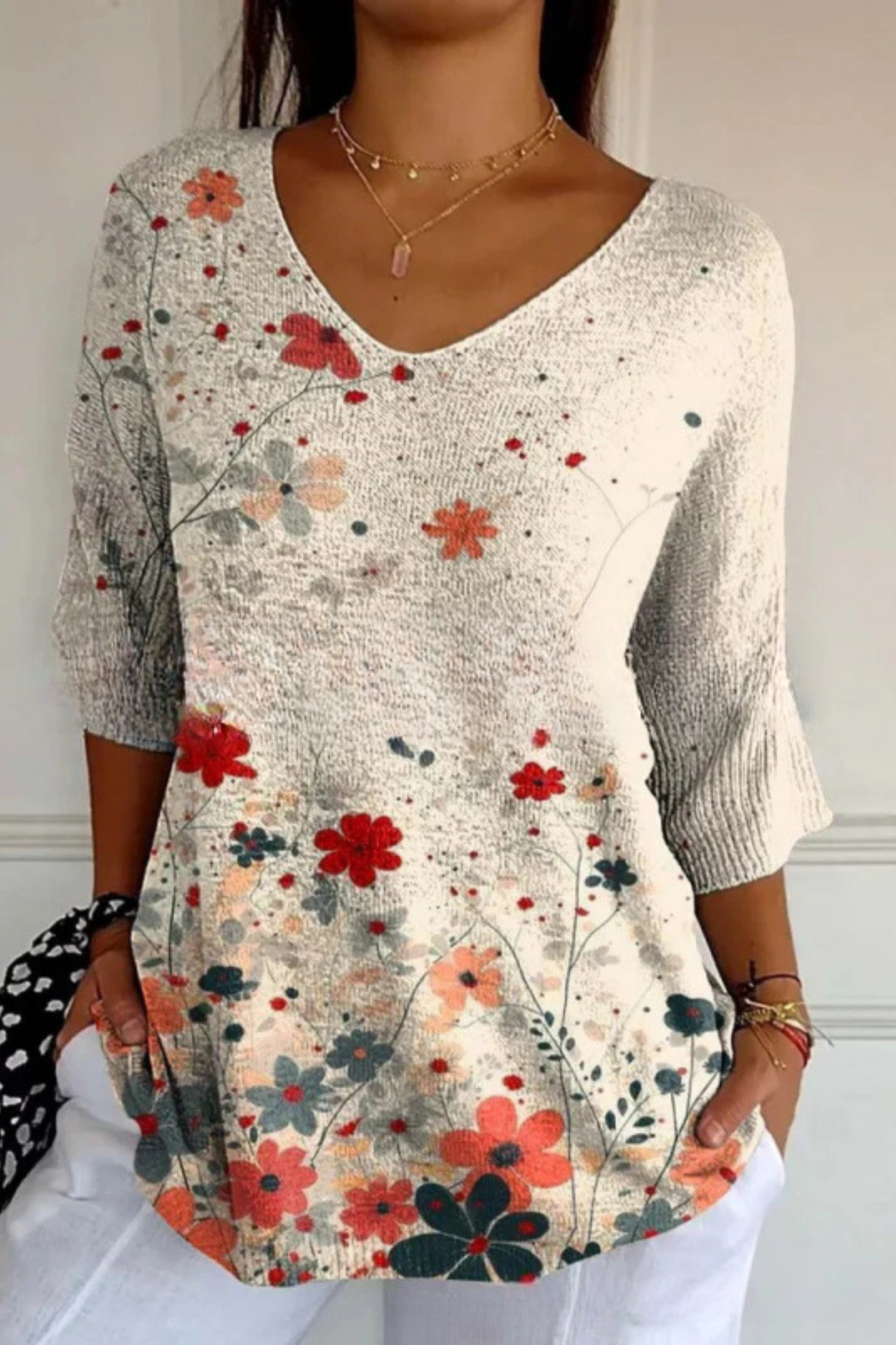 Brooke | Printed V-Neck Top