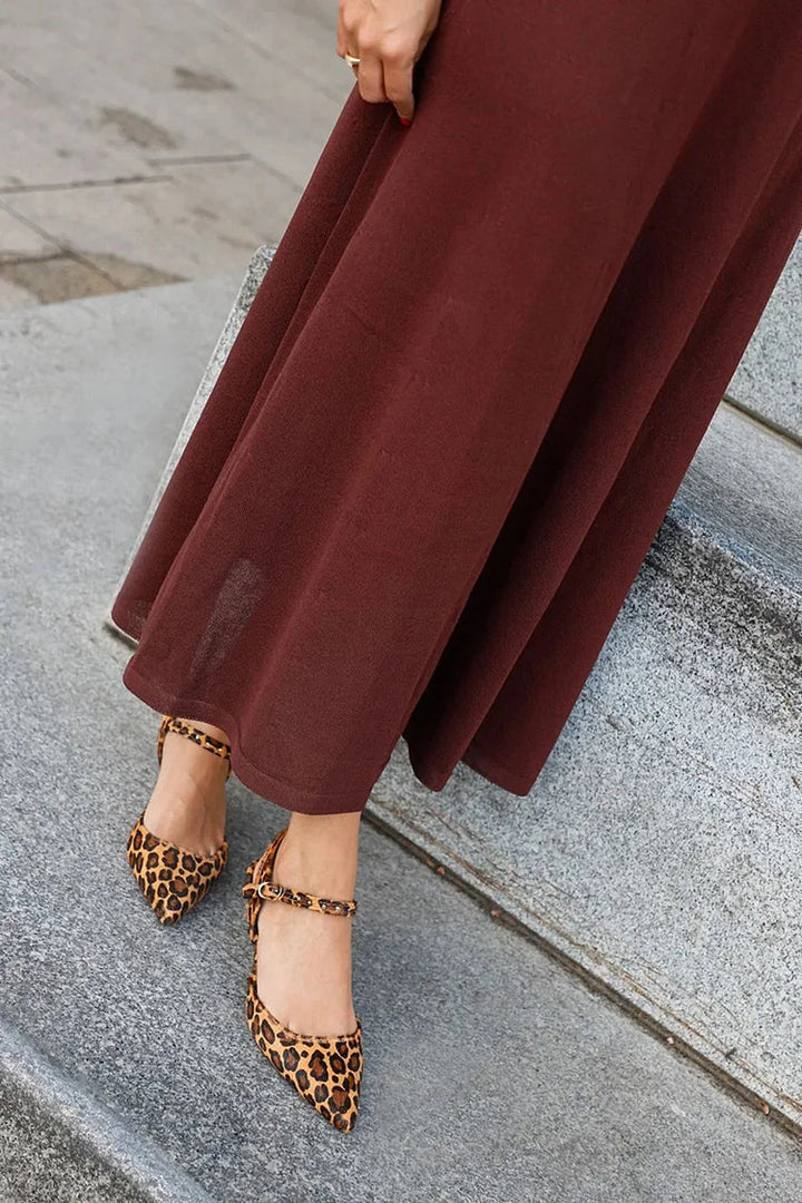 POINTED BALLET FLATS WITH ANKLE STRAP