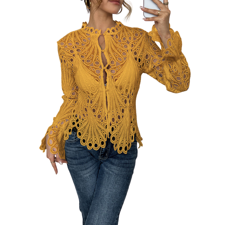 SARAH™ | Modern Hollow Detail Blouse