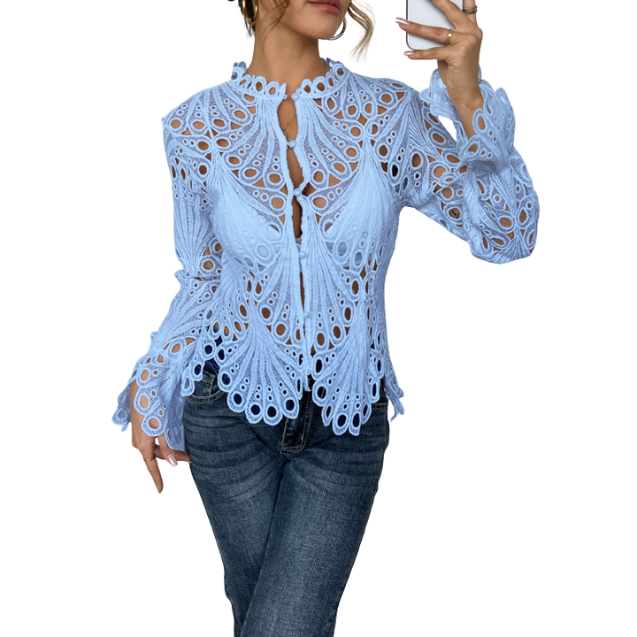 SARAH™ | Modern Hollow Detail Blouse