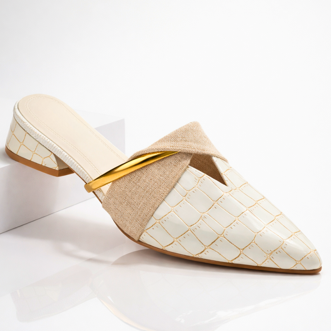 Vivette | Gold Accent Pointed Mule