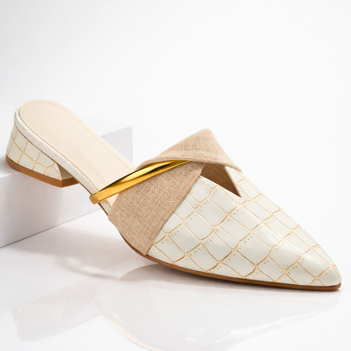Vivette | Gold Accent Pointed Mule