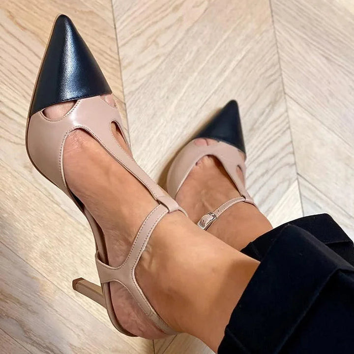 BICOLOR DECOLLETE WITH T-BAR