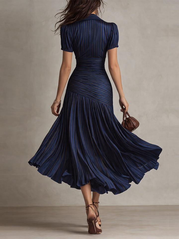 Adriana - Retro Striped Midi Dress