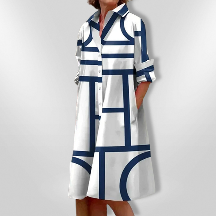 Bruria™ | Geometric Midi Dress