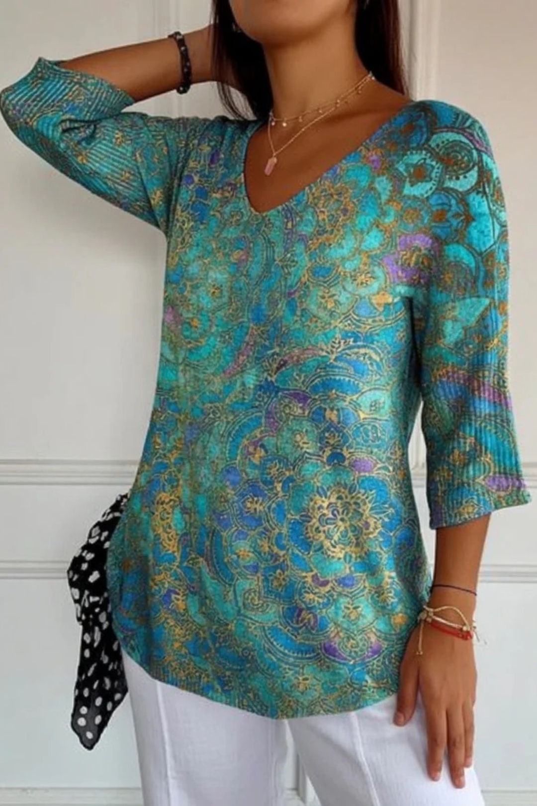 Brooke | Printed V-Neck Top