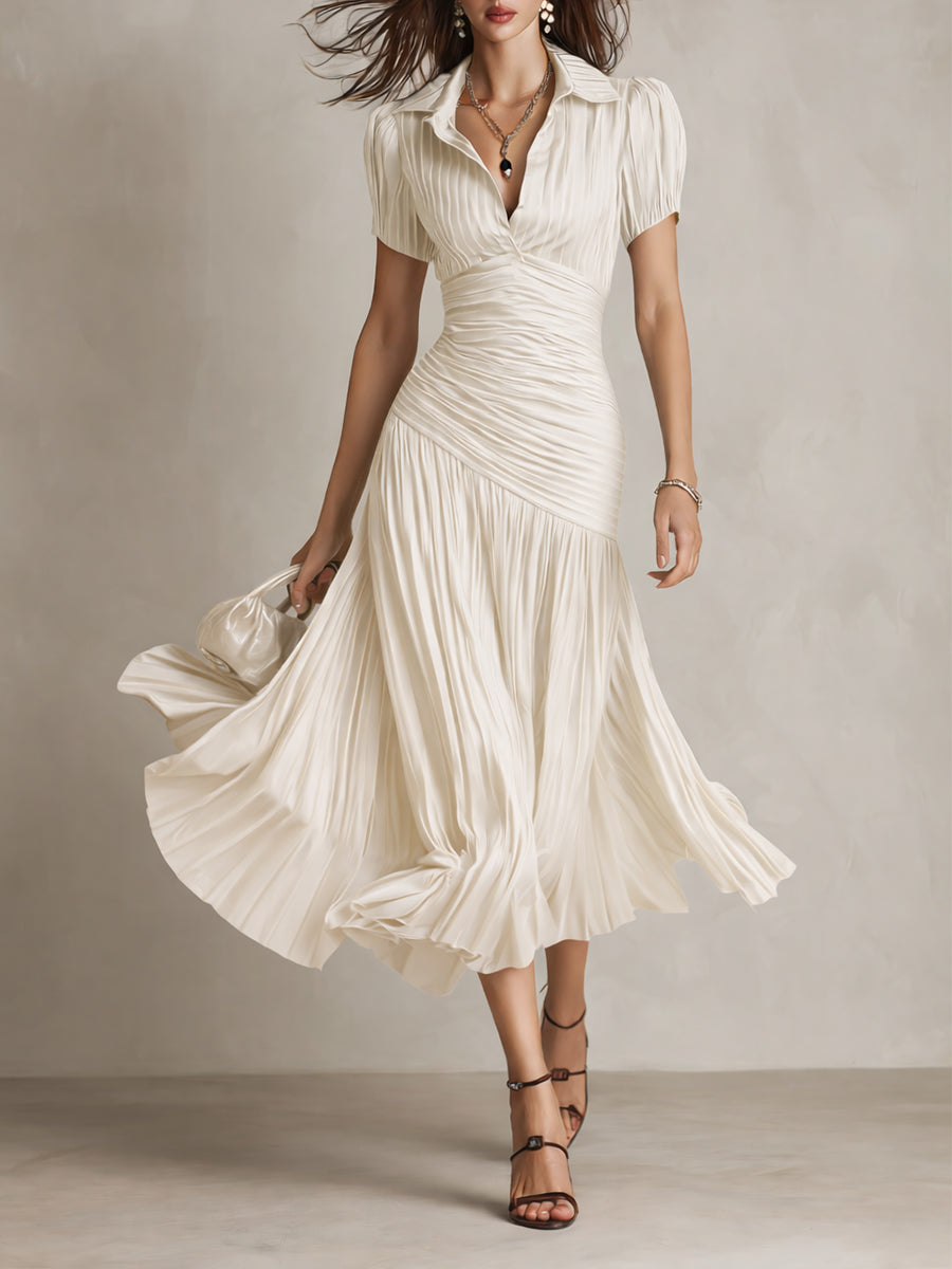 Adriana - Retro Striped Midi Dress