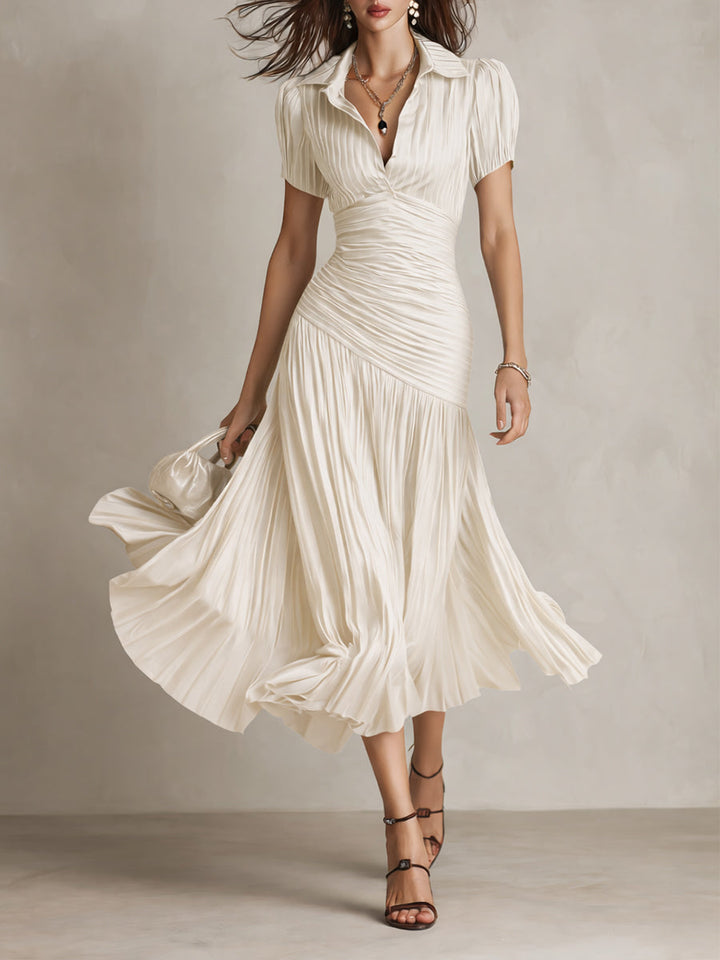 Adriana - Retro Striped Midi Dress