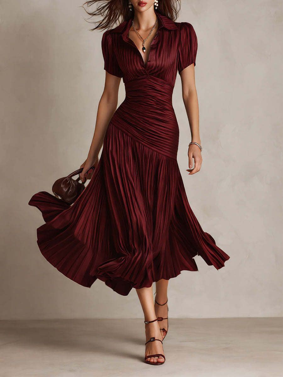 Adriana - Retro Striped Midi Dress