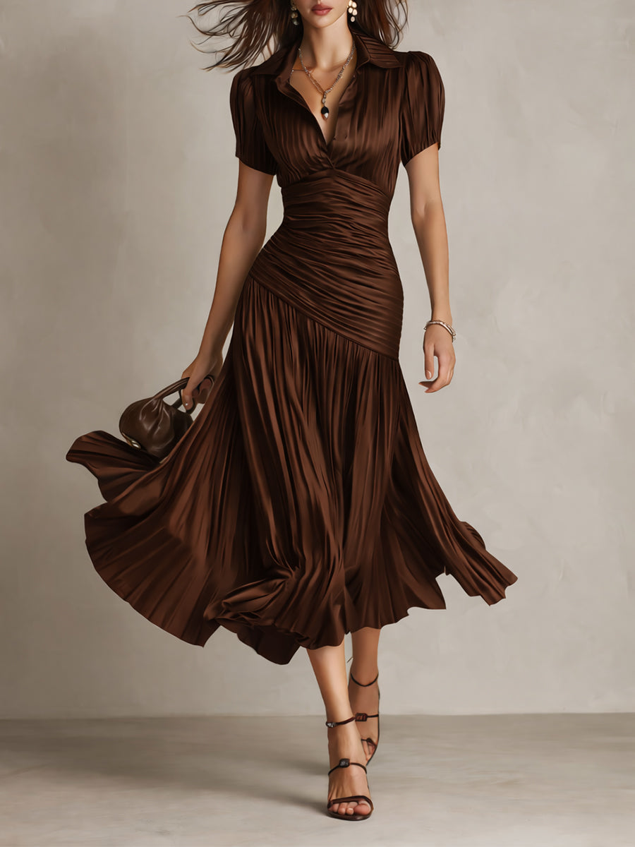 Adriana - Retro Striped Midi Dress
