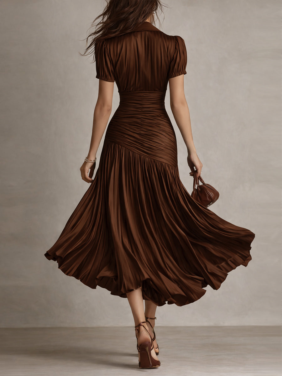 Adriana - Retro Striped Midi Dress