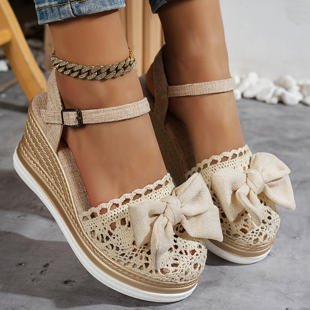 Stella | Lace Wedge Sandals