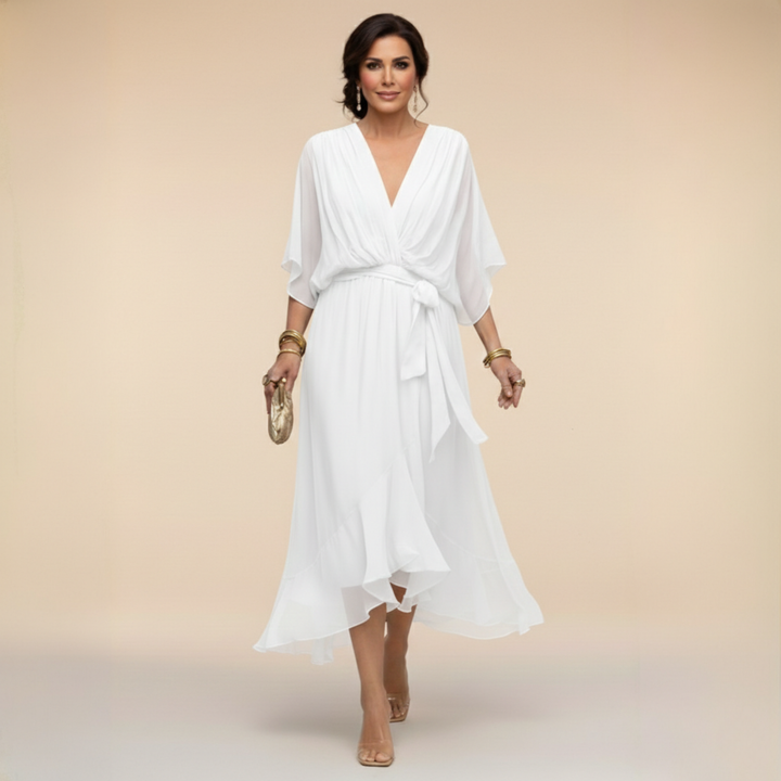Sfumato | Chiffon Dress with V-Neck