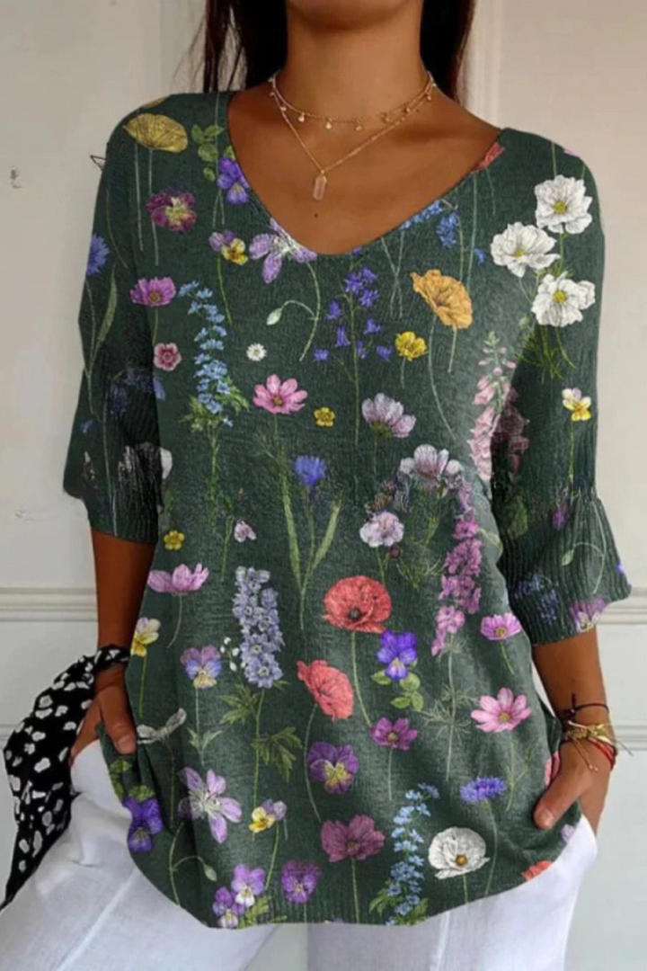 Brooke | Printed V-Neck Top
