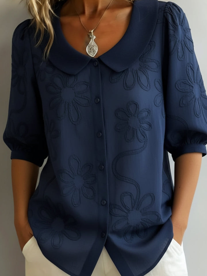 Aurélie™ | Light Floral Blouse Natural Elegance