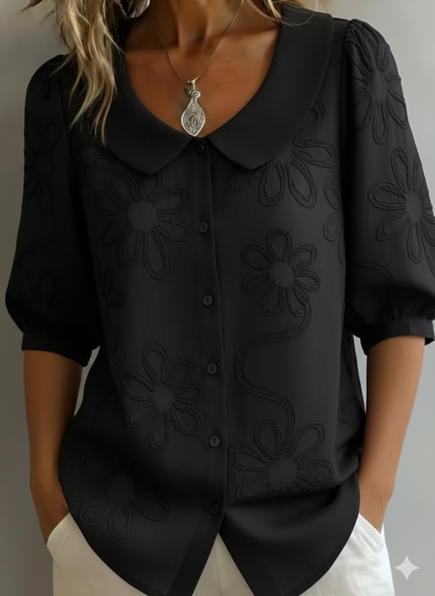 Aurélie™ | Light Floral Blouse Natural Elegance