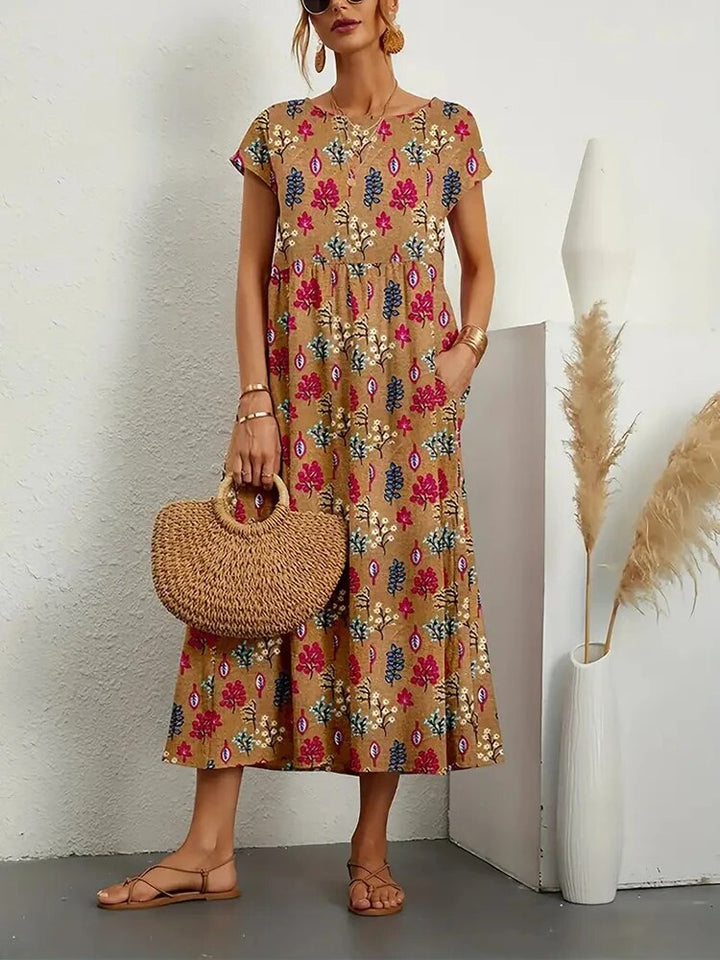 Lily | Floral Print Summer Midi Dress