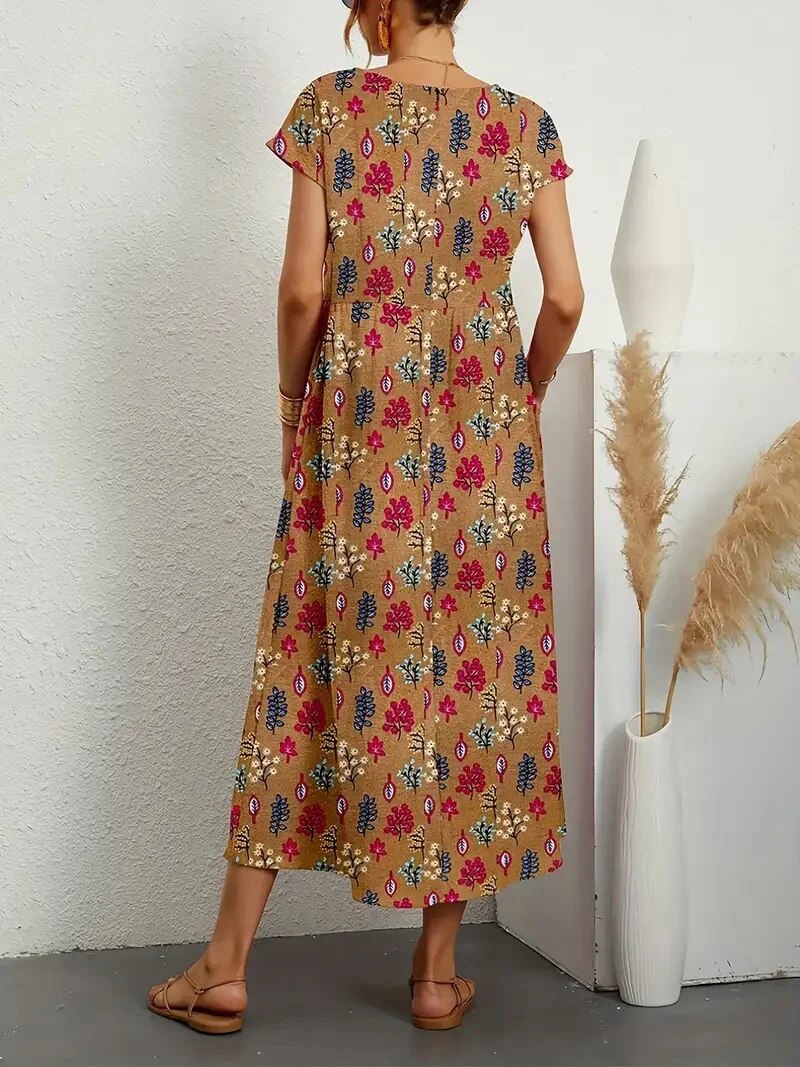 Lily | Floral Print Summer Midi Dress