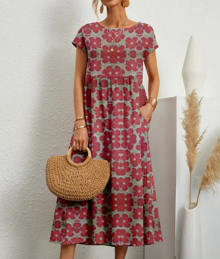 Lily | Floral Print Summer Midi Dress