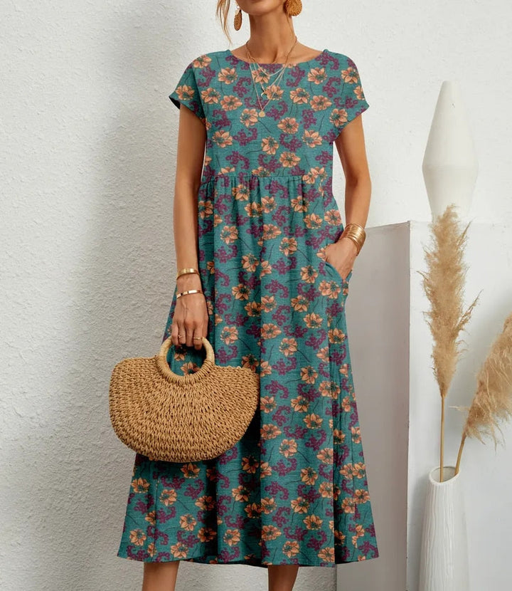 Lily | Floral Print Summer Midi Dress