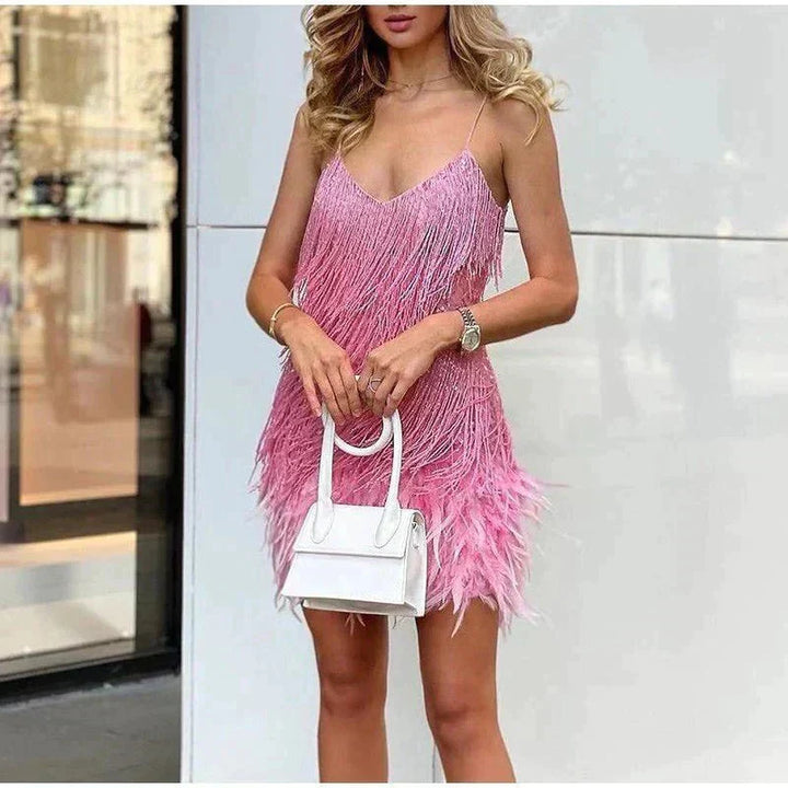 Blair | Elegant Feather Mini Dress