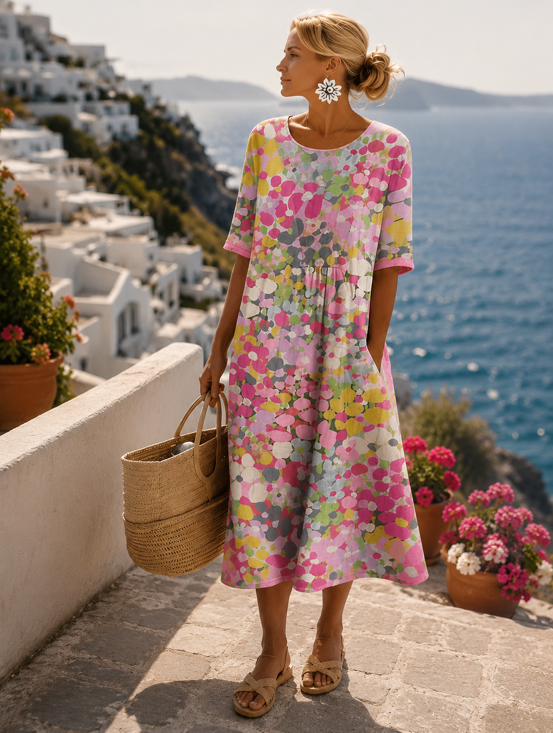 Leonor | Lightweight and Flowing Floral Midi Dress