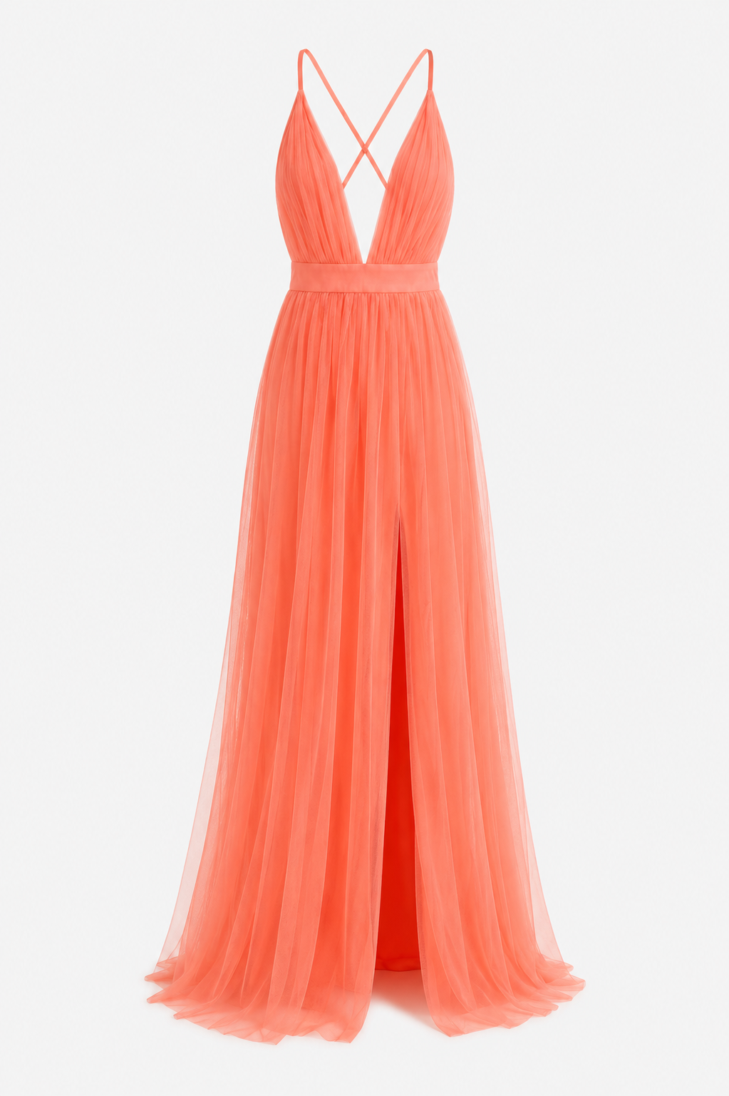Caroline | Maxi dress with Open Back and Deep V-Neckline