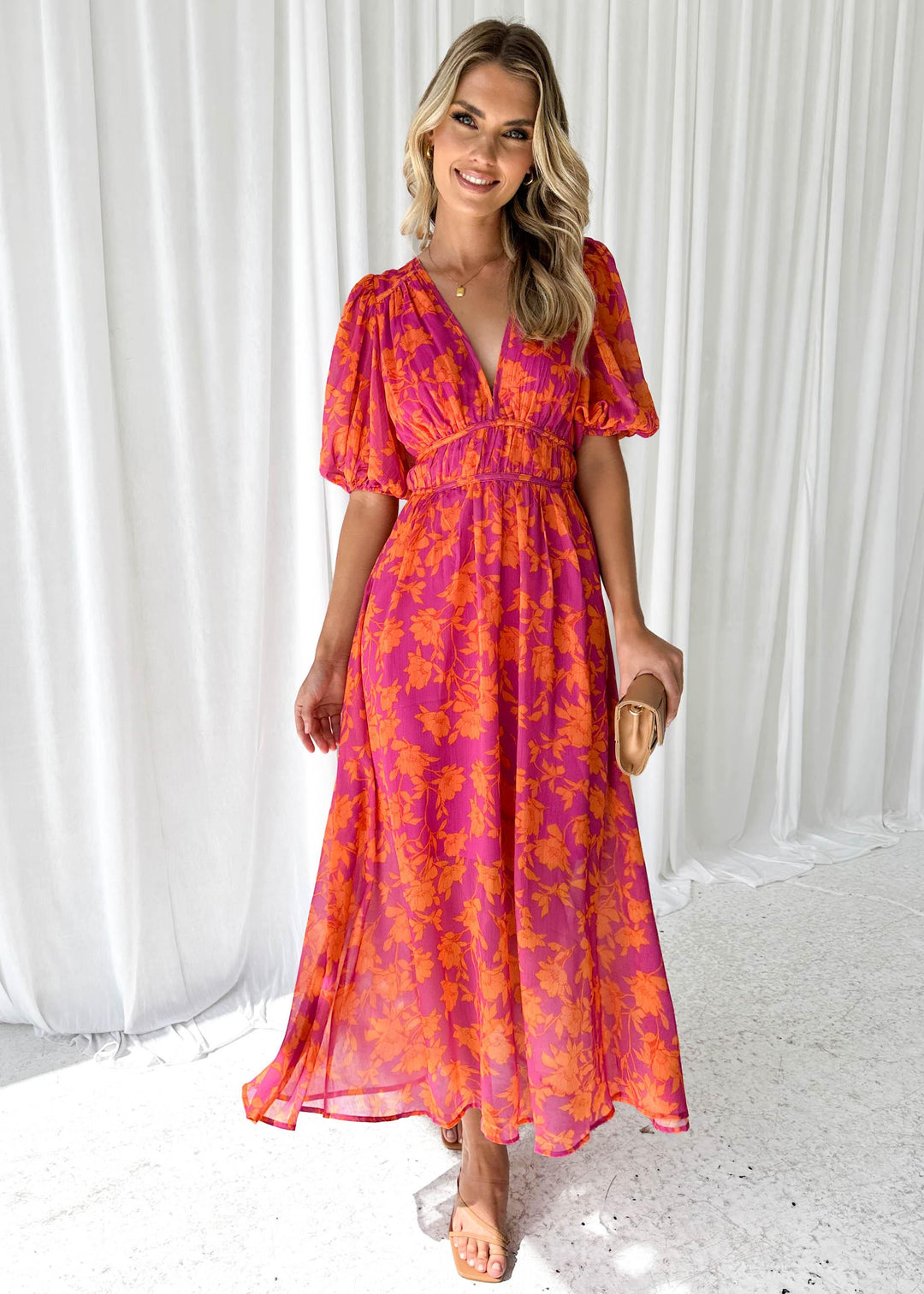 Luna™ | Modern Floral Midi Dress