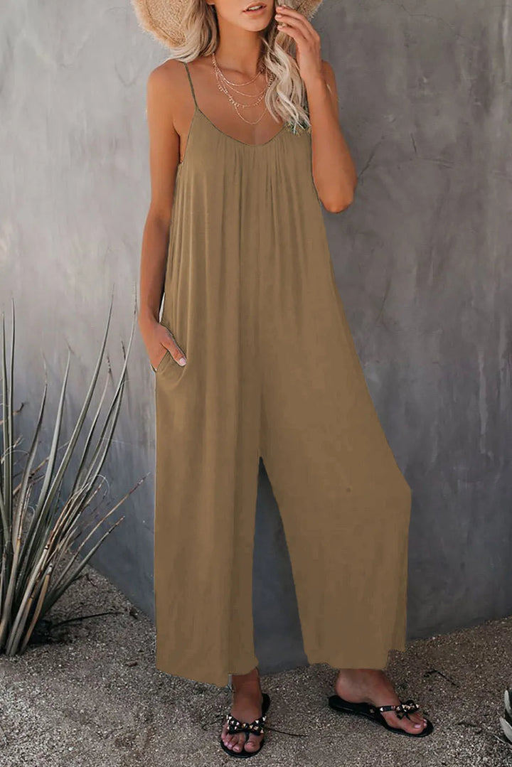 Mindy | Spaghetti Strap Wide-Leg Jumpsuit