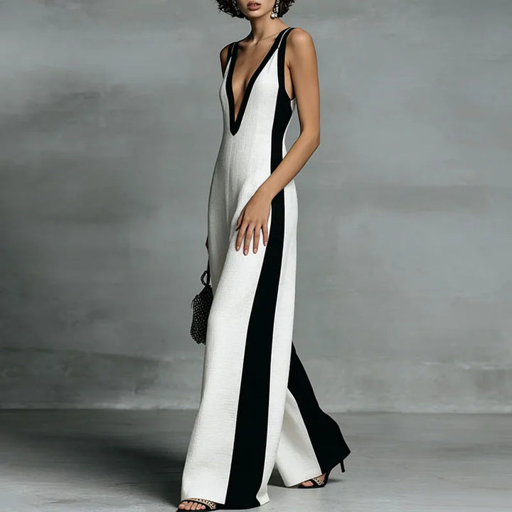 Ava | Color-Block Wide-Leg Jumpsuit
