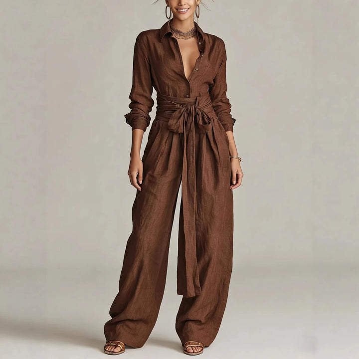 Scarlett | Belted Wide-Leg Jumpsuit