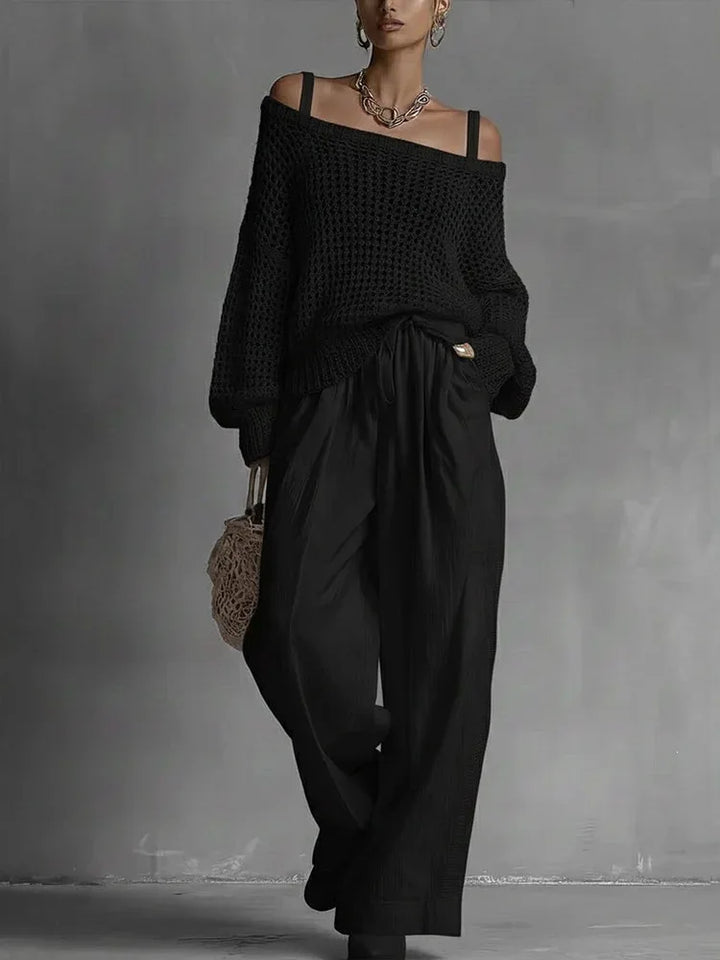 Celia | Off-Shoulder Knit Two-Piece Set