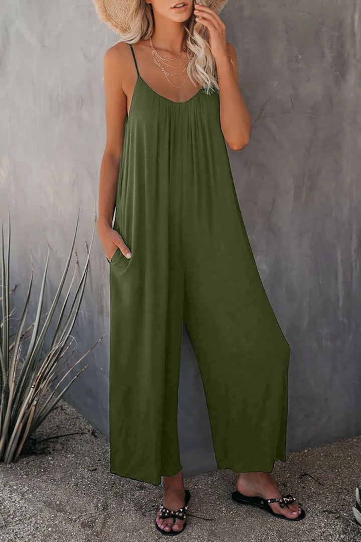 Mindy | Spaghetti Strap Wide-Leg Jumpsuit