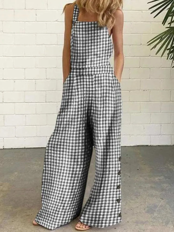 Bonnie | Gingham Wide-Leg Overall