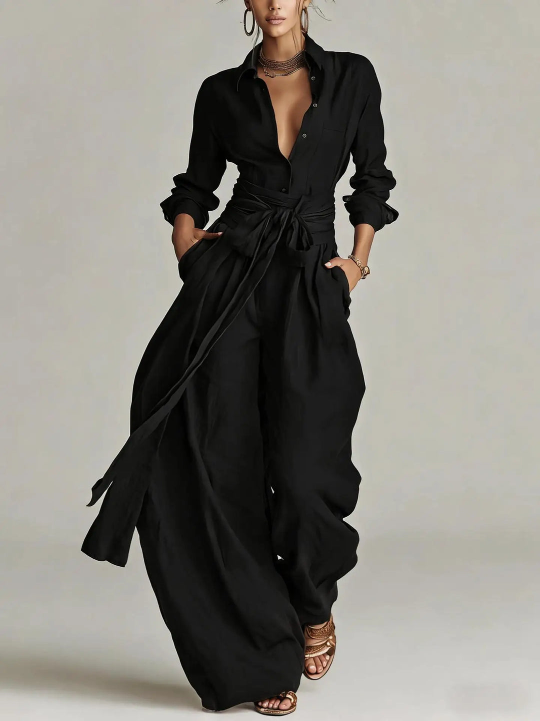 Scarlett | Belted Wide-Leg Jumpsuit