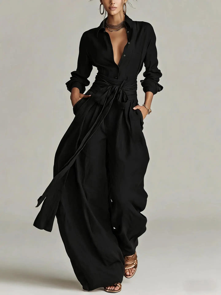 Scarlett | Belted Wide-Leg Jumpsuit