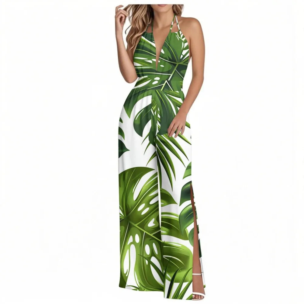 Sienna | Tropical Wide-Leg Jumpsuit
