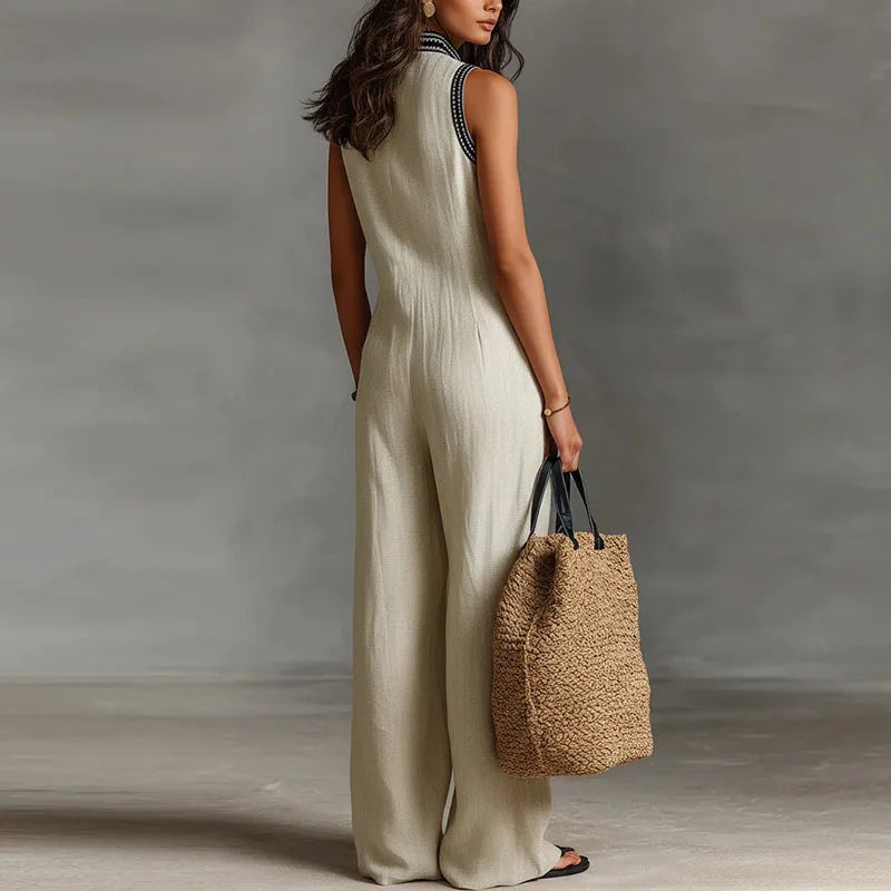 Aubrey | Embroidered Wide-Leg Jumpsuit
