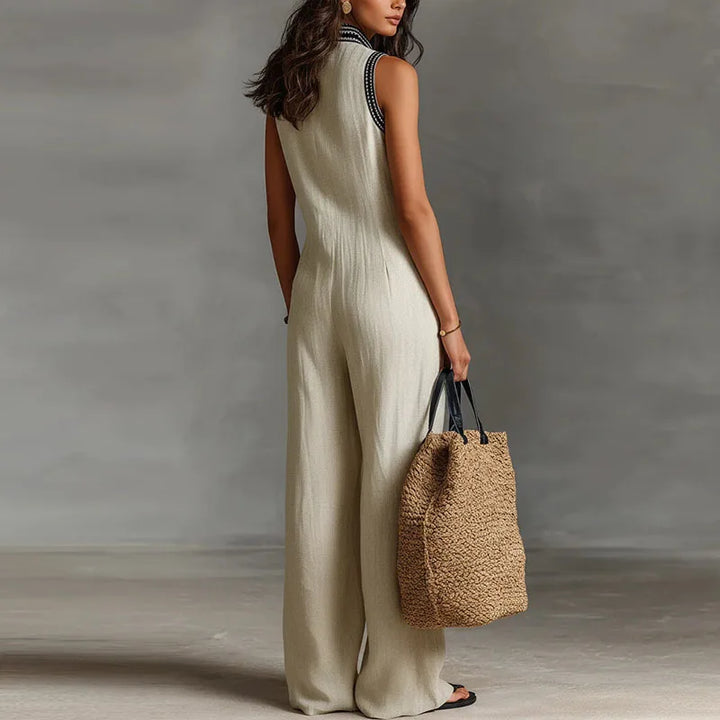 Aubrey | Embroidered Wide-Leg Jumpsuit
