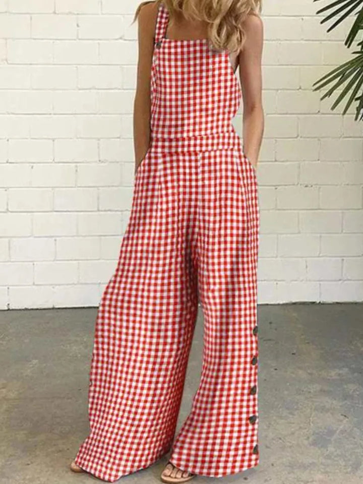 Bonnie | Gingham Wide-Leg Overall