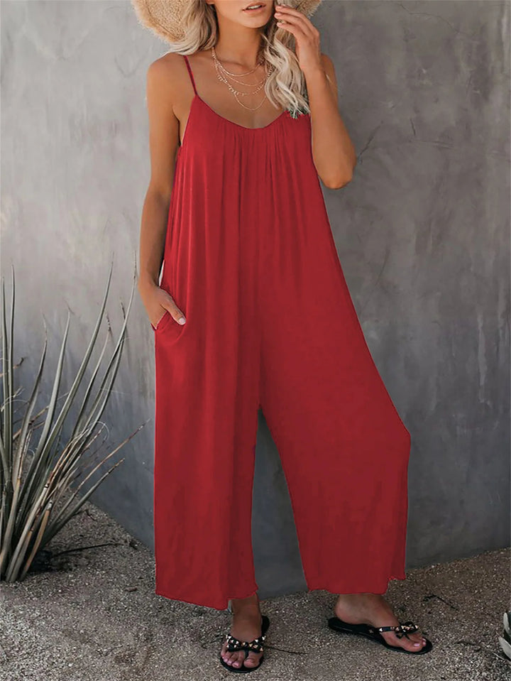 Mindy | Spaghetti Strap Wide-Leg Jumpsuit